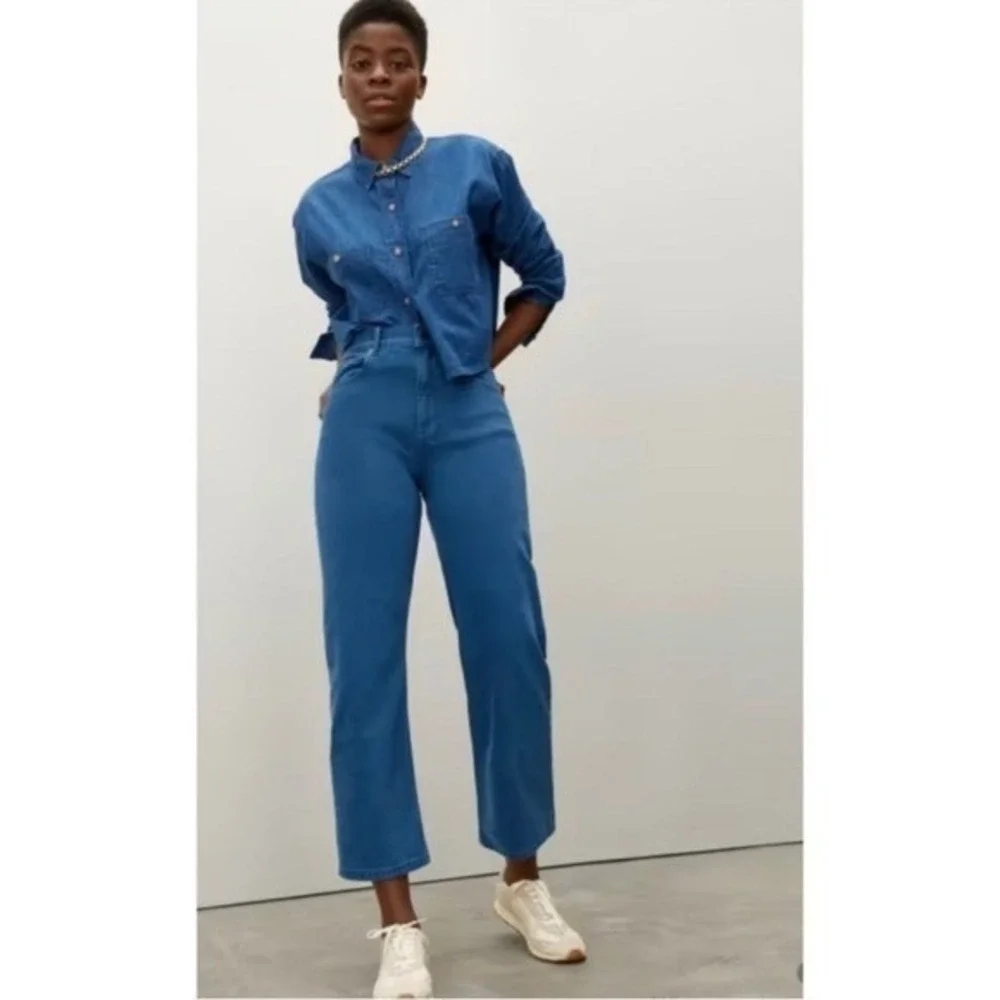 Everlane The Way High Jeans‎ Straight Size 24 Tall Blue NWT New